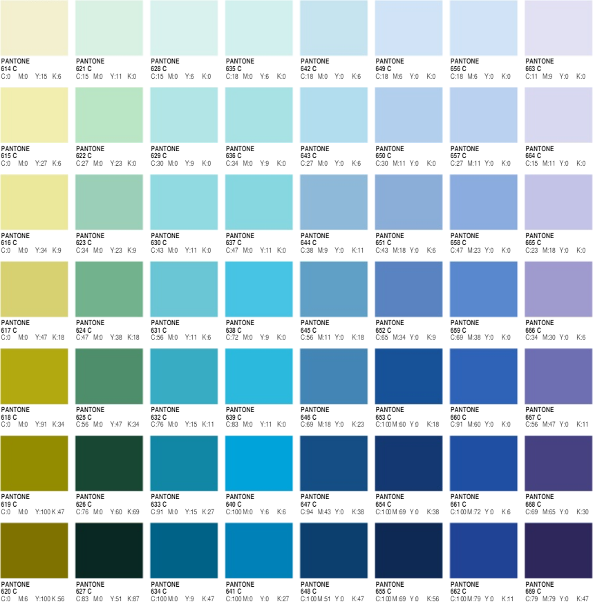 オリジナルエコバッグ作成のシルクプリント用 印刷色一覧（PANTONE