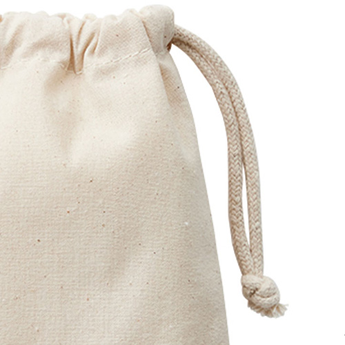 フェアトレードコットン巾着（L）はオーガニックコットン製の紐