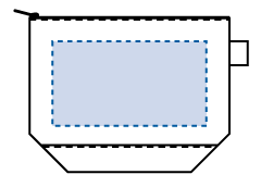フェアトレードコットンキャンバスデイリーポーチ（M）の名入れ印刷可能範囲図