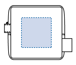 フェアトレードコットンキャンバスファスナーポーチ（S）の名入れ印刷可能範囲図