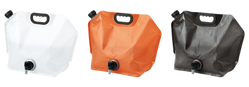 目盛り付ウォータージャグバッグ8L 3色　オレンジ　ブラック　ホワイト