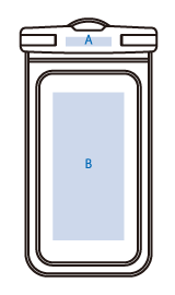 モバイルウォータープルーフポーチバッグ 6.7インチ ver.2 2色 シルク印刷可能範囲