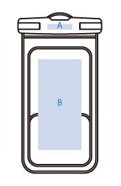 水に浮くモバイルウォータープルーフポーチバッグ 2色 シルク印刷可能範囲