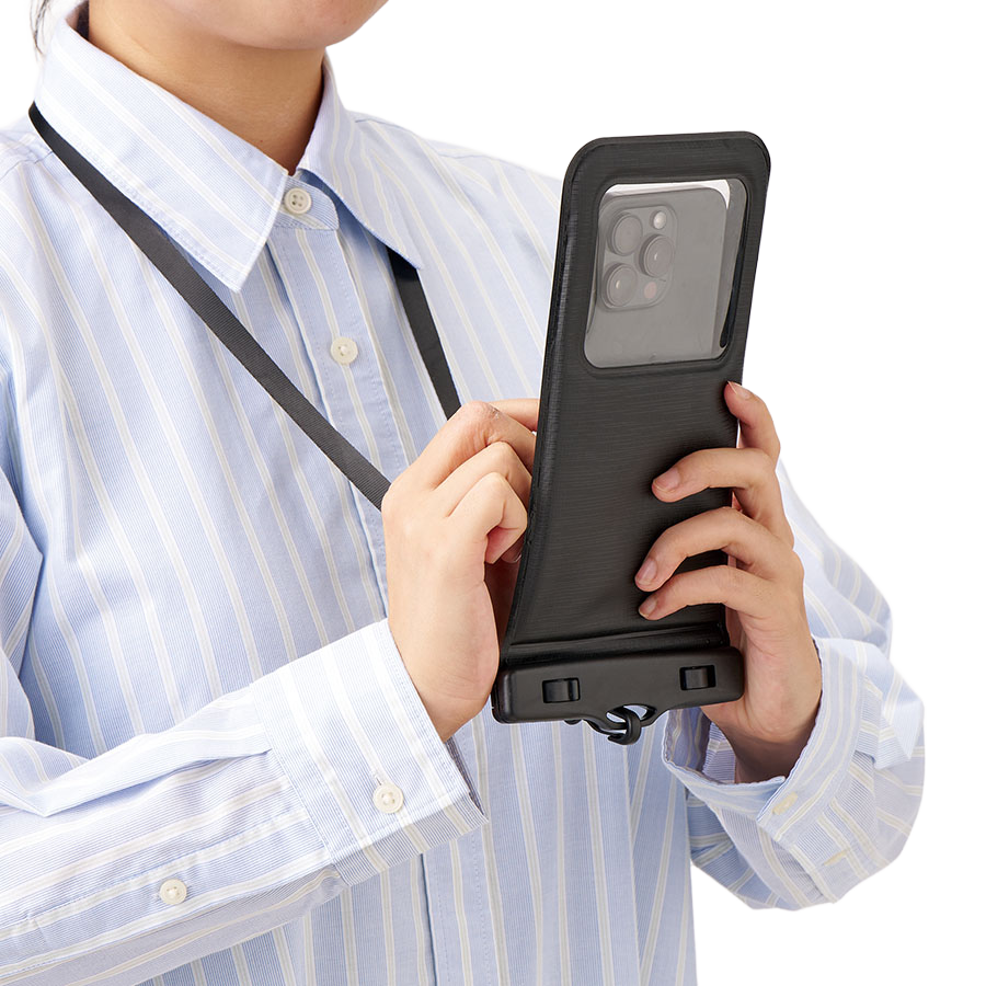 水に浮くモバイルウォータープルーフポーチバッグ 2色 機能性と安全性を両立した、名入れ対応の防水スマホポーチ