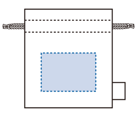 フェアトレードコットンフリル巾着バッグ（S）ナチュラル シルク印刷可能範囲