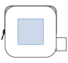 フェアトレードコットンスリムスクエアポーチバッグ（S）　ナチュラル シルク印刷可能範囲