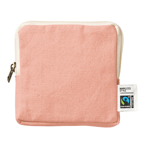 フェアトレードコットンスリムスクエアポーチバッグ(S)4色