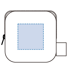 フェアトレードコットンスリムスクエアポーチバッグ(S)4色 シルク印刷可能範囲