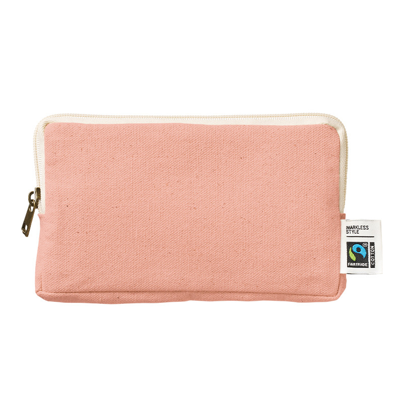フェアトレードコットンスリムスクエアポーチバッグ(M)4色