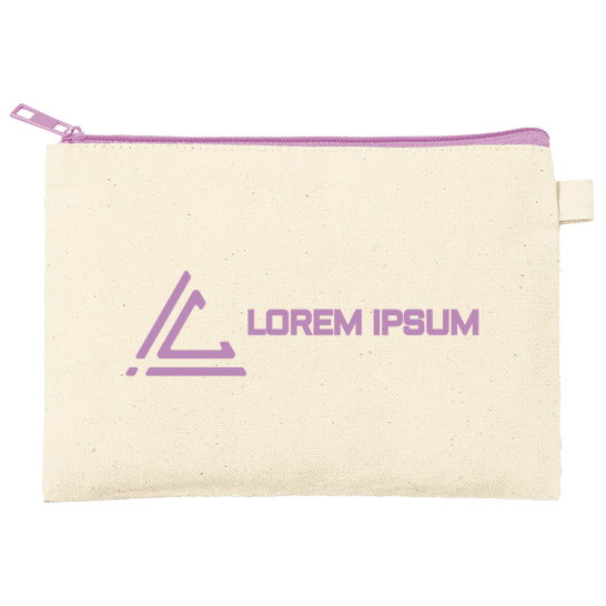 カラーファスナーキャンバスフラットポーチバッグ(S)10色 大量作成でお安いシルクプリント