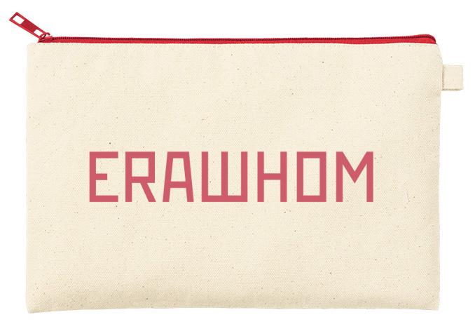 カラーファスナーキャンバスフラットポーチバッグ（M）10色 大量作成でお安いシルクプリント