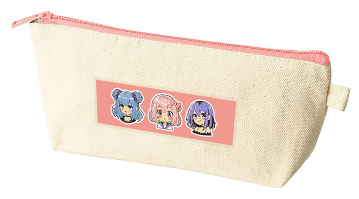 カラーファスナーキャンバスロングポーチバッグ 10色 フルカラーで写真表現ができる熱転写印刷