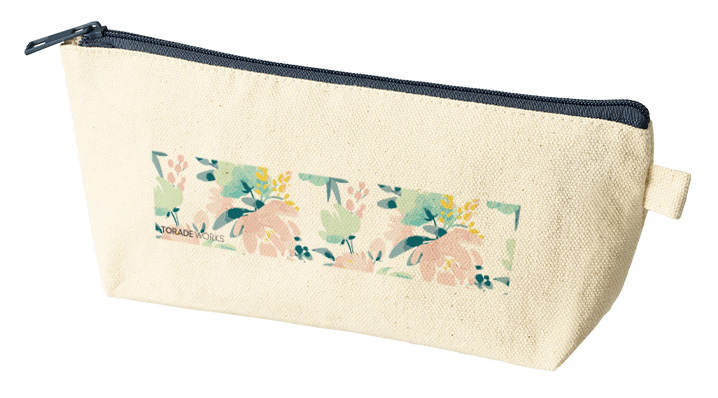 カラーファスナーキャンバスロングポーチバッグ 10色 フルカラーでインクジェットプリント