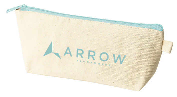 カラーファスナーキャンバスロングポーチバッグ 10色 大量作成でお安いシルクプリント