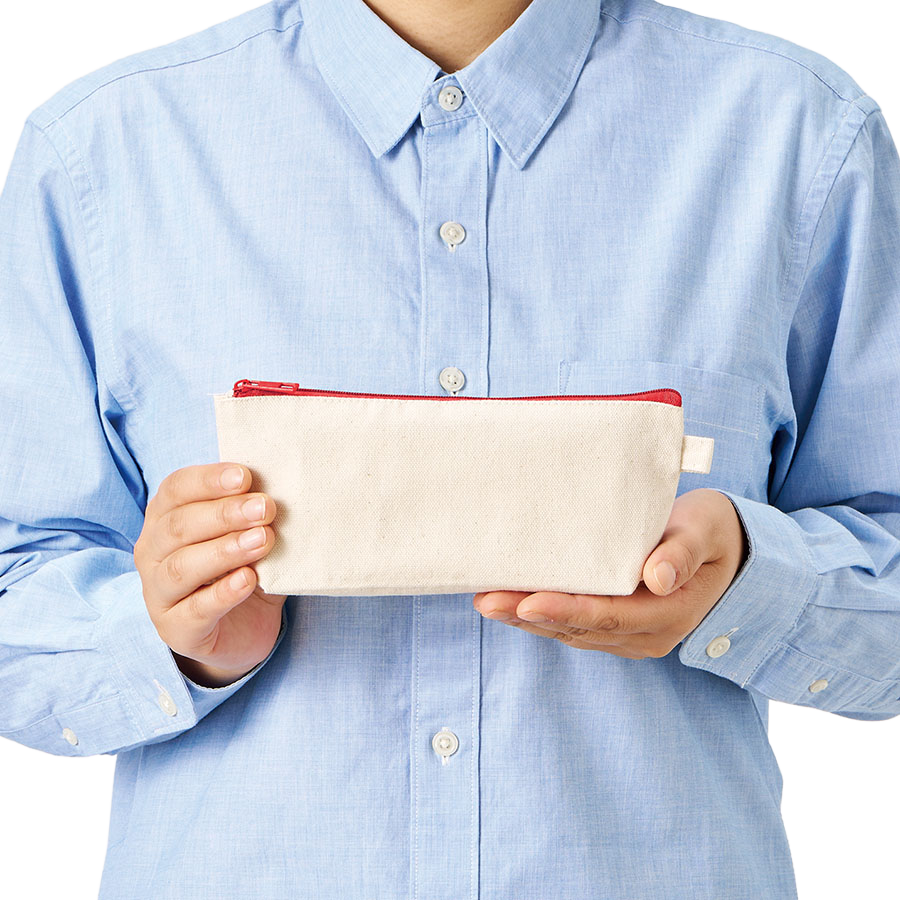 カラーファスナーキャンバスロングポーチバッグ 10色