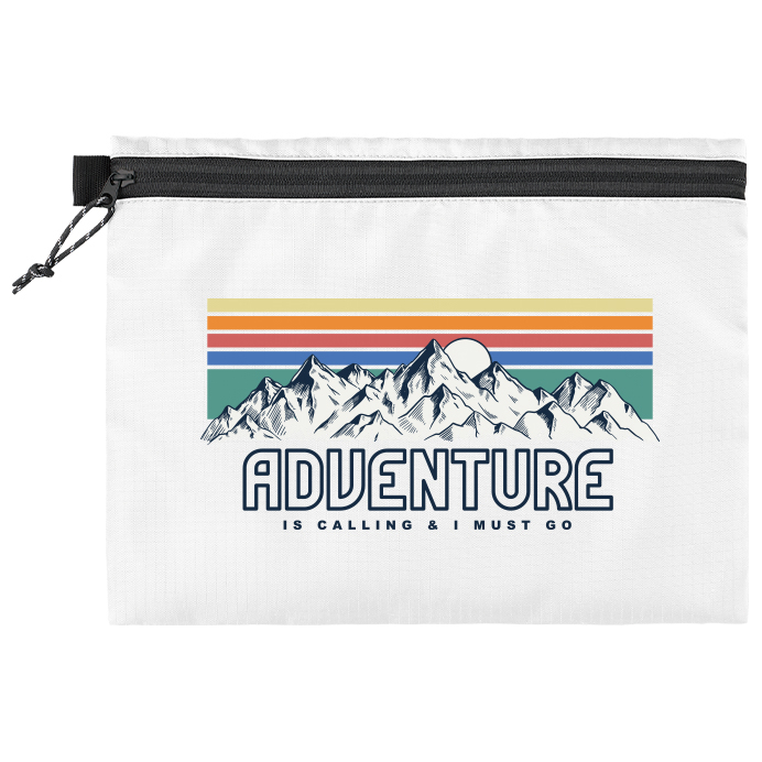 リップストップフラットポーチバッグ（M）5色 フルカラーで写真表現ができる熱転写印刷