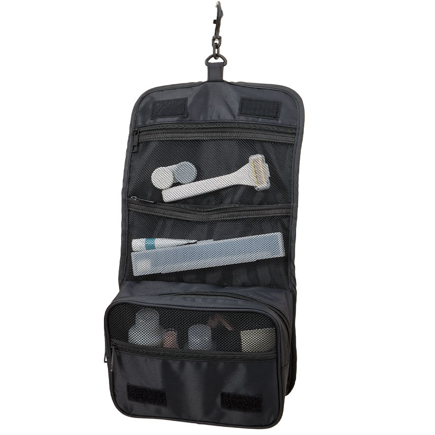 3段式ハンギングポーチバッグ 狭い洗面台でももう困らない!「吊るす」収納で旅支度をスマートに 旅行先のホテルで、「化粧ポーチや洗面道具、どこに置こう…」って困ったことありませんか? ユニットバスの洗面台って意外とスペースがなくて、濡れた場所に置くのも嫌だし…という悩みを解決してくれる、頼れるハンギングポーチです。