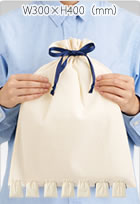 コットンカラーリボン巾着バッグ（L）7色で激安いオリジナルエコバッグを作成　彩りのリボンで想いも結ぶ。圧倒的なコストパフォーマンスで、ブランドの価値を最大化する