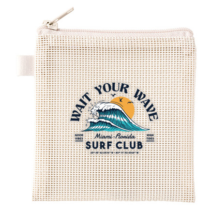 ハードメッシュフラットポーチ(SS)エコバッグ 3色 フルカラーで写真表現ができる熱転写印刷