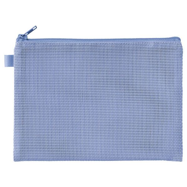 ハードメッシュフラットポーチ(M)エコバッグ 3色 透け感のあるメッシュ素材のフラットポーチ