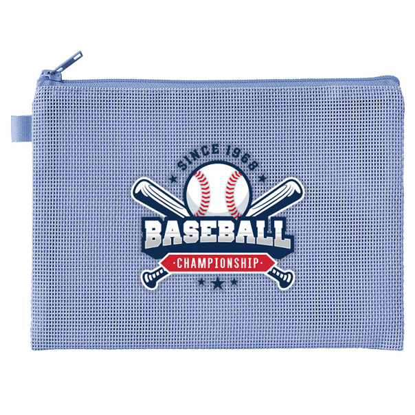 ハードメッシュフラットポーチ(M)エコバッグ 3色 フルカラーで写真表現ができる熱転写印刷