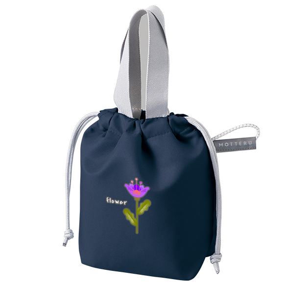 コンパクトクーラーミニ巾着バッグ 4色　フルカラーで写真表現ができる熱転写印刷