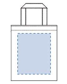 不織布A4フラットトートの印刷可能範囲図