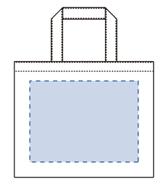 不織布スクエアトートバッグの印刷可能範囲図