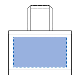 不織布イベントエコバッグガゼットマチ付の印刷可能範囲図