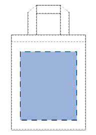 不織布コンビトートバッグ（M）の名入れ印刷可能範囲図