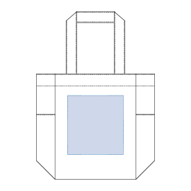 マルチトートバッグ（Ｍ）エコバッグの印刷可能範囲図