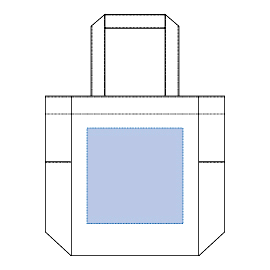 マルチトートバッグ（Ｌ）エコバッグの印刷可能範囲図