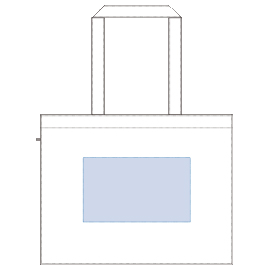 不織布ファスナー付ボックストートバッグ（Ｍ）の名入れ印刷可能範囲図