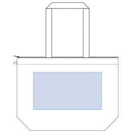 不織布ファスナー付ベーシックトートバッグ（M）の名入れ印刷範囲図