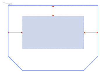 オリジナル名入れ可能範囲図