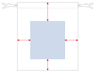 オリジナルプリント可能範囲図