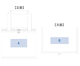 不織布保冷ボックストートバッグ 10色■シルク印刷 バッグ側面：最大範囲：W100×H50（mm）
■シルク印刷 バッグ天面：最大範囲：W110×H40（mm）
