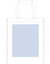 不織布A4スクエアトートバッグの印刷可能範囲図