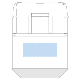 キャンバスカラーボトムショルダートート印刷範囲　レイアウト可能範囲：W280×H105（mm）
■シルク印刷 最大範囲：W280×H105（mm）