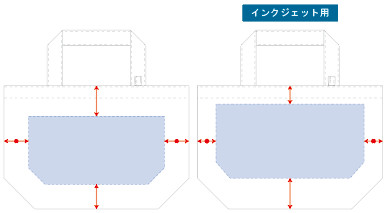 オリジナルプリント可能範囲図