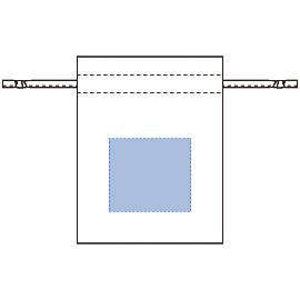 コットンリネン巾着（S）エコバッグの印刷可能範囲図