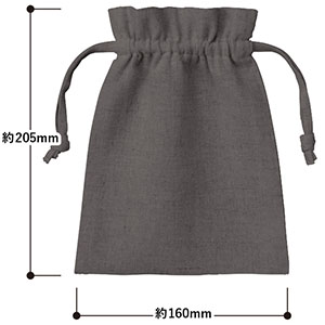 コットンリネン巾着（S）エコバッグの寸法図