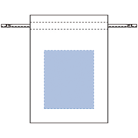 コットンリネン巾着（M）エコバッグの印刷可能範囲図