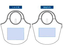 折りたたみマルシェバッグの印刷可能範囲図