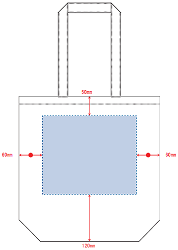 デザインスペース：W240×H200（mm）
■シルク印刷 最大範囲：W240×H200（mm）