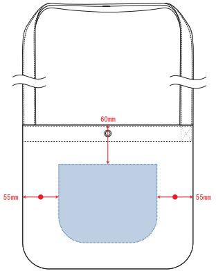 デザインスペース：W150×H120（mm）
■シルク印刷 最大範囲：W150×H120（mm）