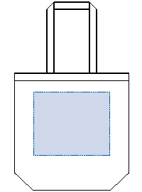 不織布エコバッグ（M）の印刷可能範囲図