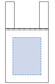 不織布レジエコバッグの名入れ印刷可能範囲図