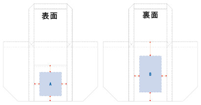 オリジナル名入れ印刷可能範囲図