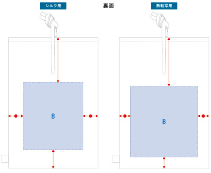 裏面のオリジナル名入れ印刷可能範囲図